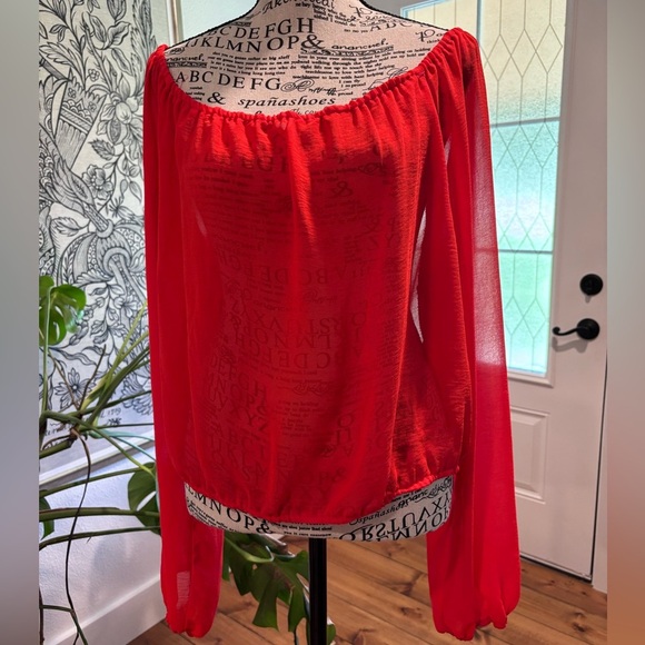 Long Sleeve Sheer Crop Top, Large - Picture 6 of 8